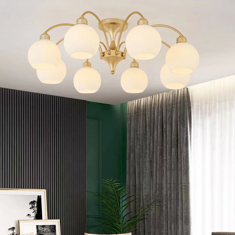 Modern Simple Ceiling Light Ball Shape Shade Iron Ceiling Lamp for Bedroom
