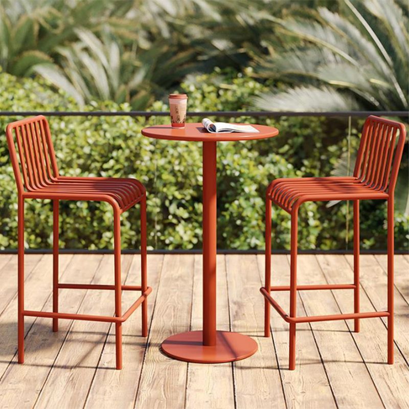 Modern Outdoor Bar Height Set 1/2/3/4 Pcs Metal Matte Finish Bar Set