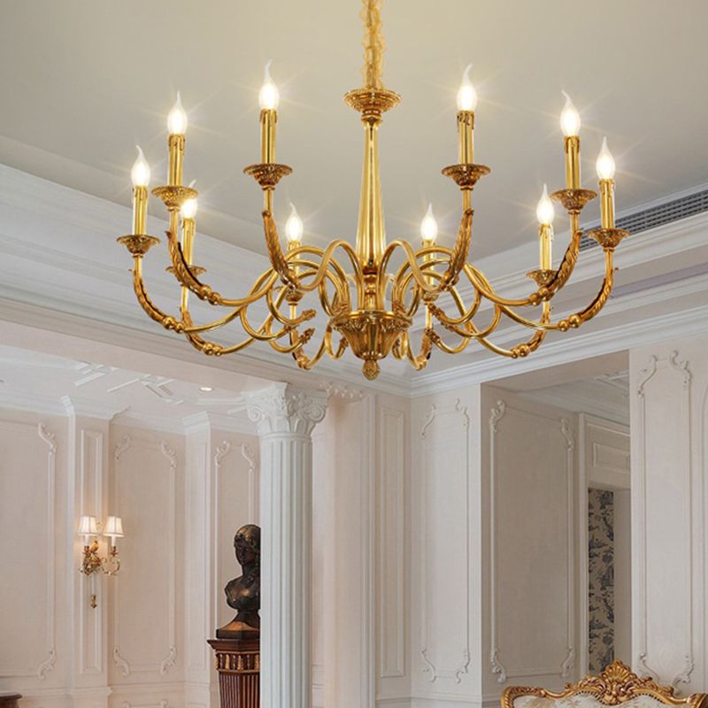 Metal Gold Suspension Lighting Contemporary Ceiling Suspension Lamp for Living Room