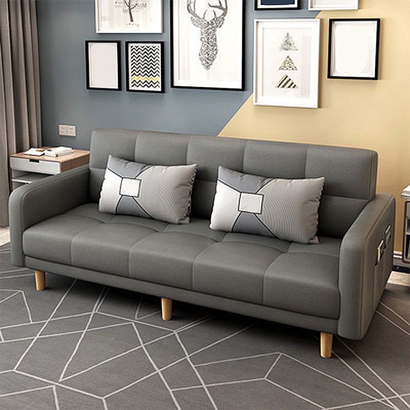 Scandinavian Tight Back Square Arm Sofa/Sectional with Storage and Convertible