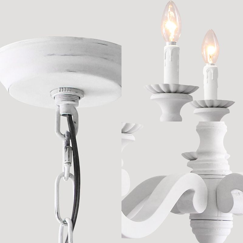 Spur Metal Hanging Chandelier Contemporary 5 Heads White Ceiling Pendant Light for Bedroom