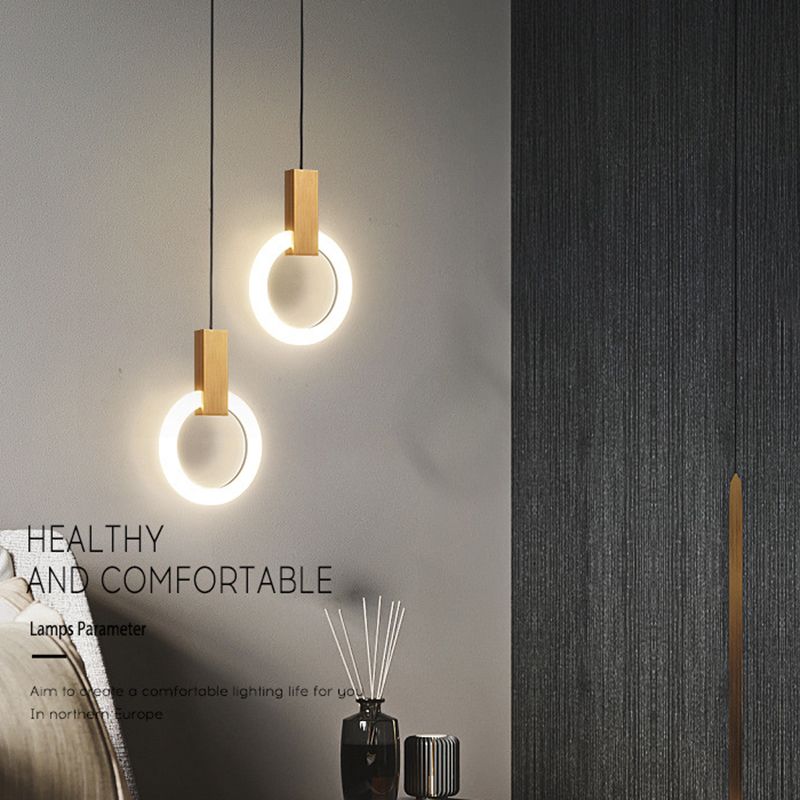 Circle Modern Hanging Light Kit Acrylic LED Pendant Light for Dining Room