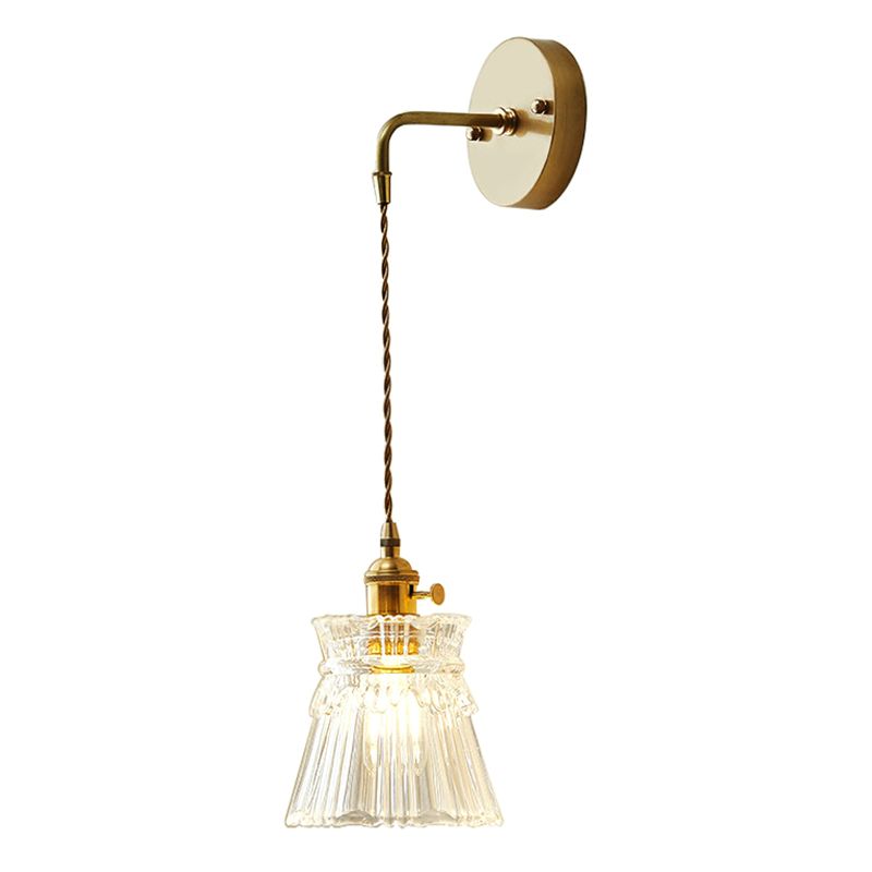 Lámparas de pared modernas de vidrio 1 lámpara de luz de pared de dormitorio ligero