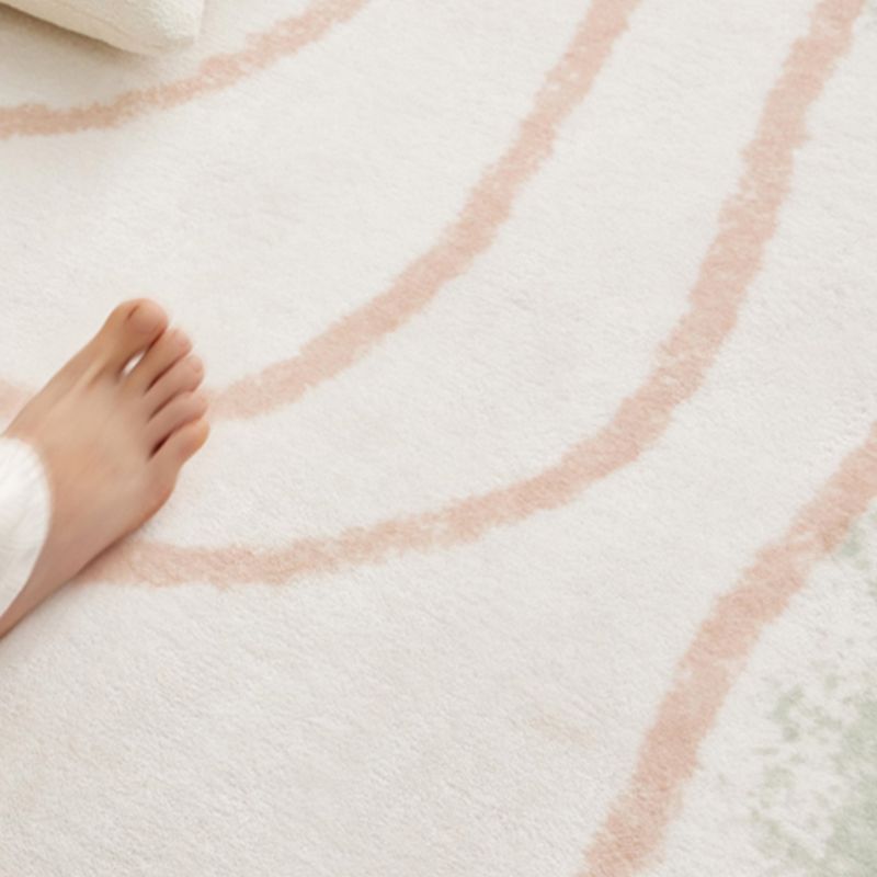 Nordic Area Rug Sparkle Silver Simple Rug Polyester Non-Slip Area Rug for Living Room