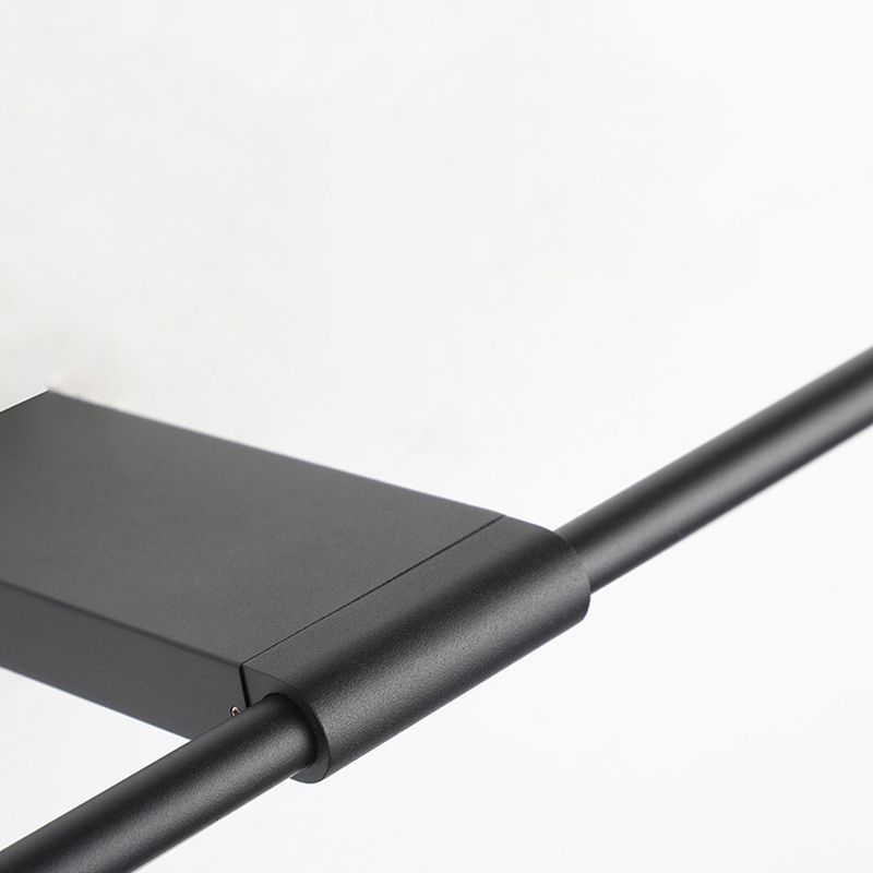 Metal linear Shade Mirror Wall Lights Modern 1 Head Wall Mount Fixture in White and Black