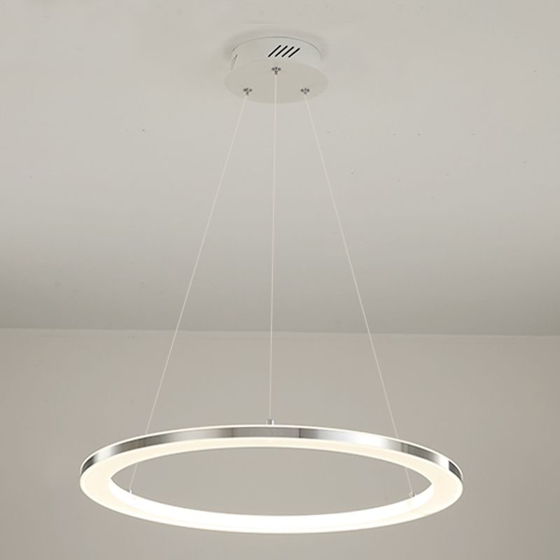 Circular 1-Light Hanging Light Fixtures Modern Style Metal Chandelier Pendant Light