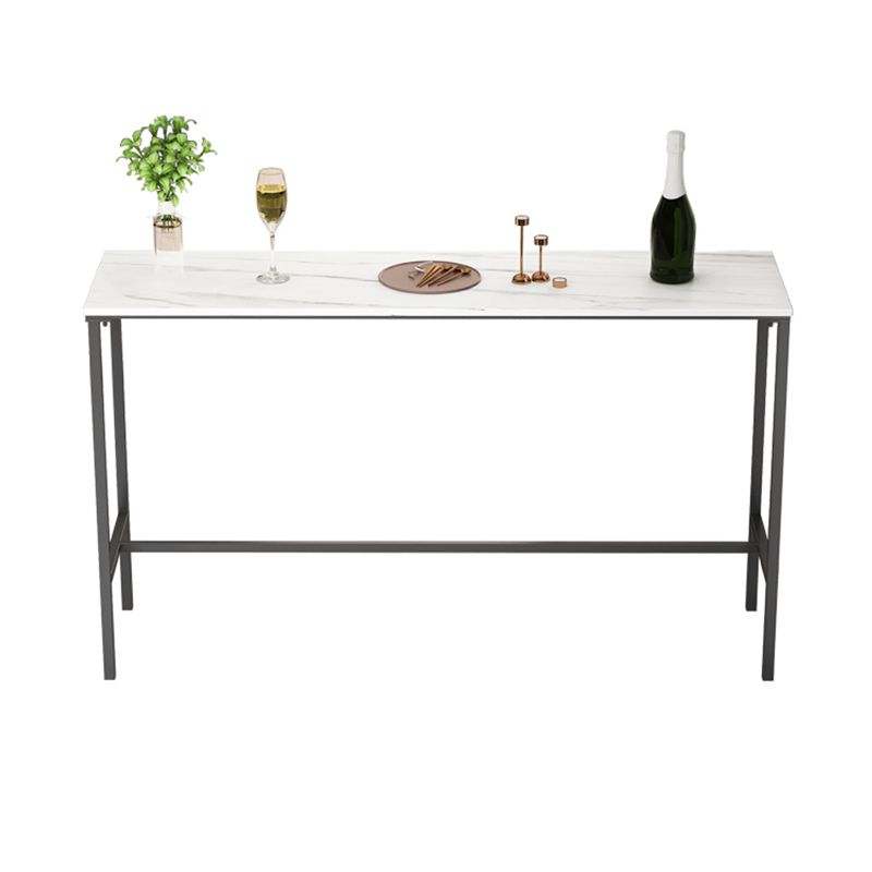 Modern Bar Stool and Table Set 1/3/5 Pcs Rectangle Stone Top Bar Table and Stools