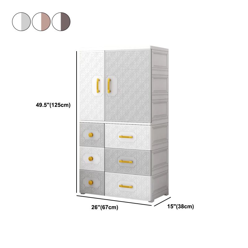 Contemporary Style Wardrobe Armoire Plastic Bedroom Wardrobe Cabinet