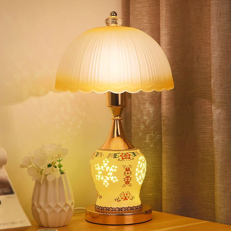 1 Light Dome Night Table Lamps Modern Style Glass Table Lamp
