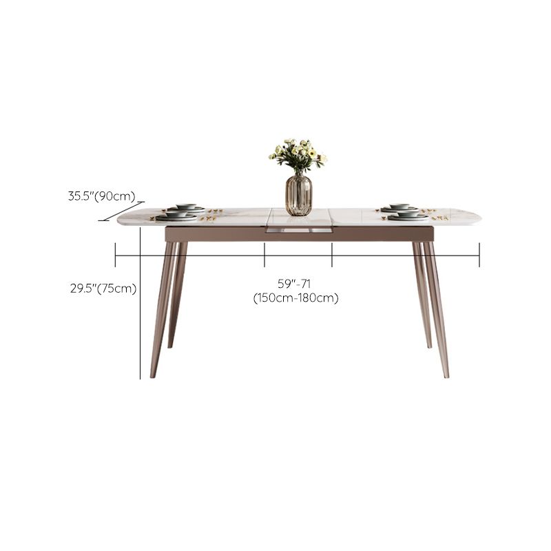 Extendable Dining Table Rectangle Modern Dining Table for Dining Room