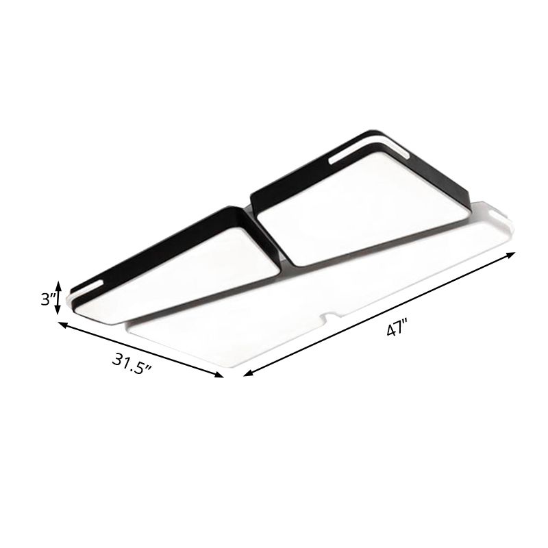 Weißes Quadrat/Rechteck Unterputze Licht Minimalismus 19.5 "/23.5" Breite LED Acryl Deckenbeleuchtung in Weiß/Warm Licht