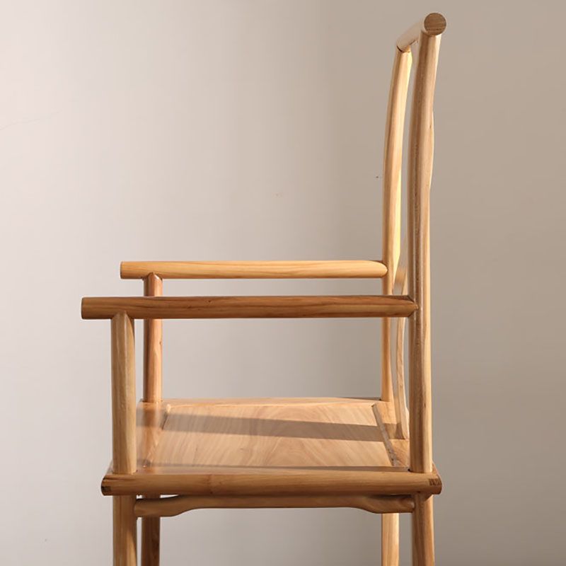 Traditional Dining Slat Back Chair Dining Arm Side Chairs with Wooden Legs