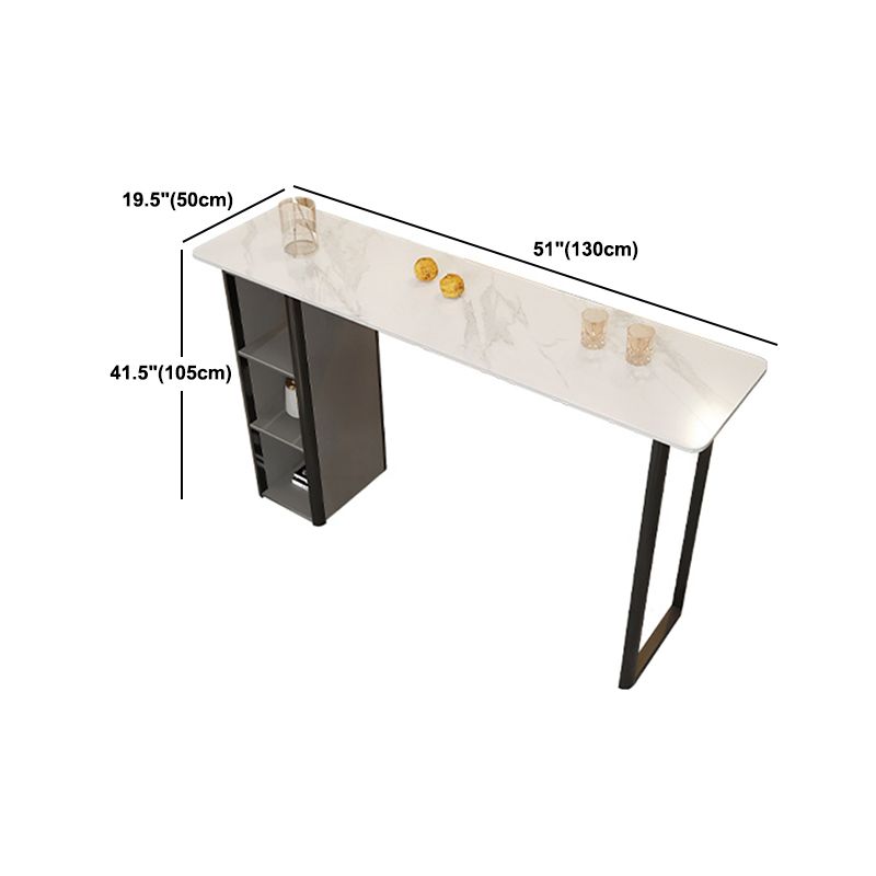 Industrial Rectangle Stone Bar Table Set 1/2/4 Pieces Counter Table for Indoor