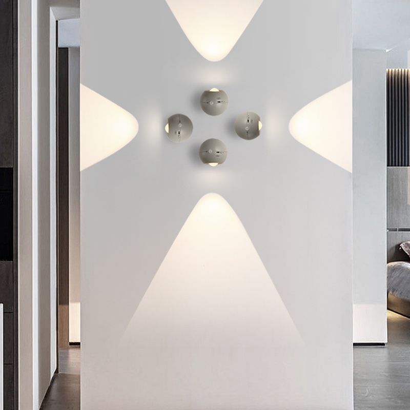 Contemporary Metal Ball Shape Wall Light with Plastic Shade for Living Room
