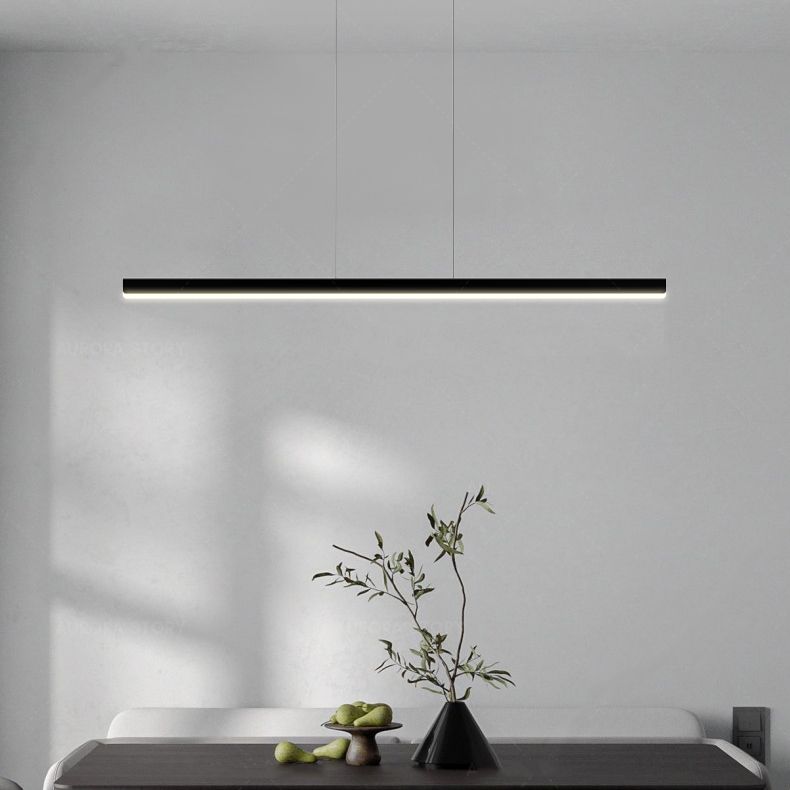 Modern Style Linear Pendant Light Metal 1 Light Hanging Light