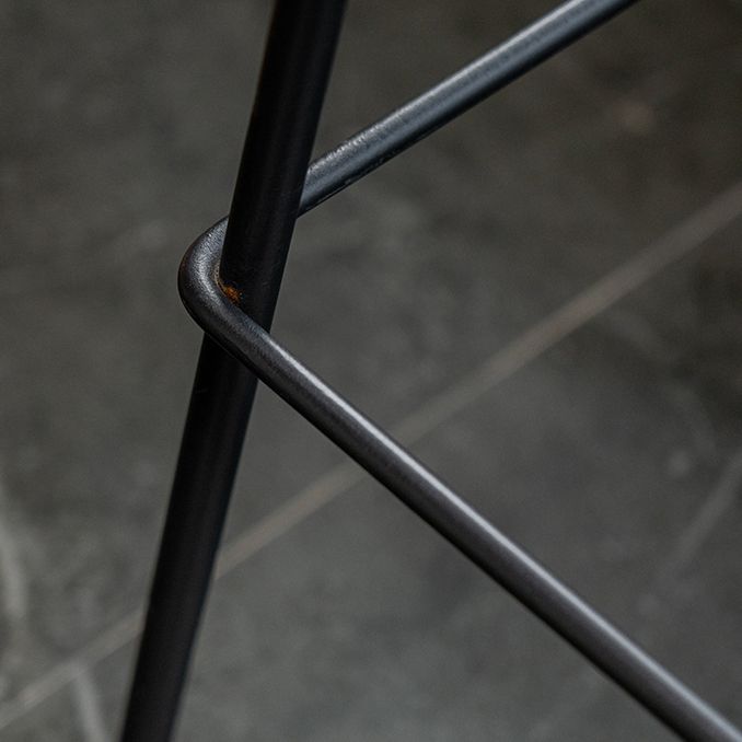 Indoor Leather Bar & Counter Stool Industrial Footrest Low Back Bucket Counter Chair