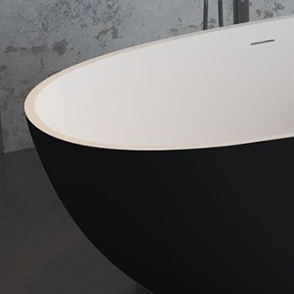 22.05-inch Tall Stone Oval Bathtub Soaking Freestanding Bath