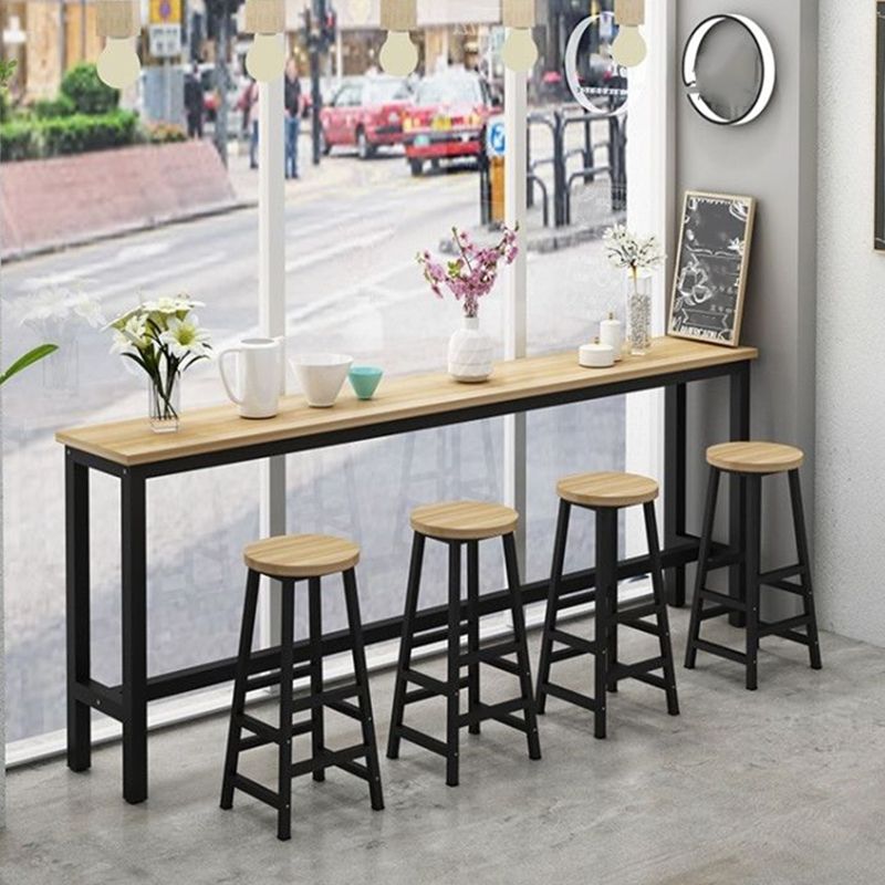 Contemporary Style 1/4/5 Pieces Wood Rectangular Bar Table Set for Indoor