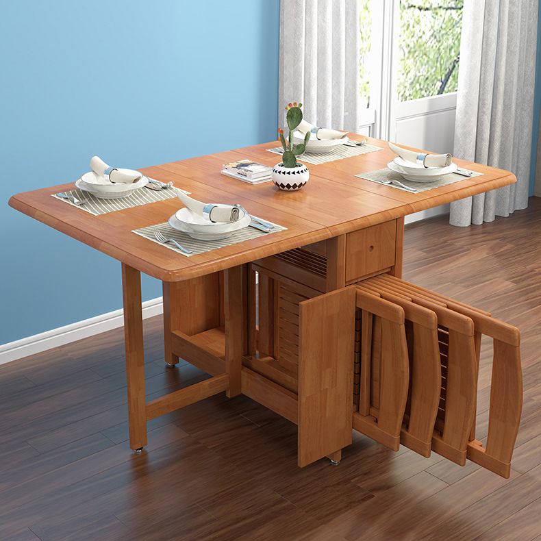 Modern Standard Height Solid Wood Dining Table Rectangle Dining Room Set For Home Use