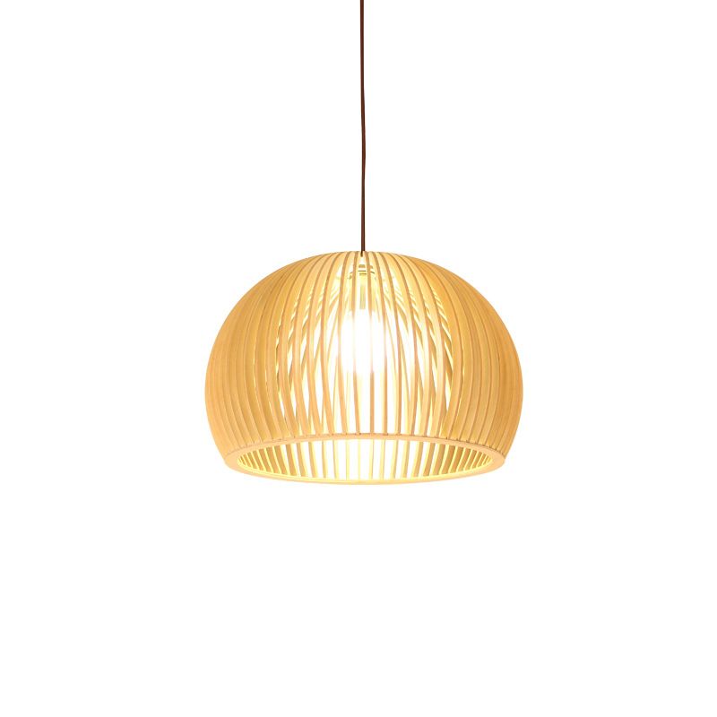 Moderne minimalistische Single Hanging Lampe Holz geometrische Anhängerlicht in der Holzfarbe