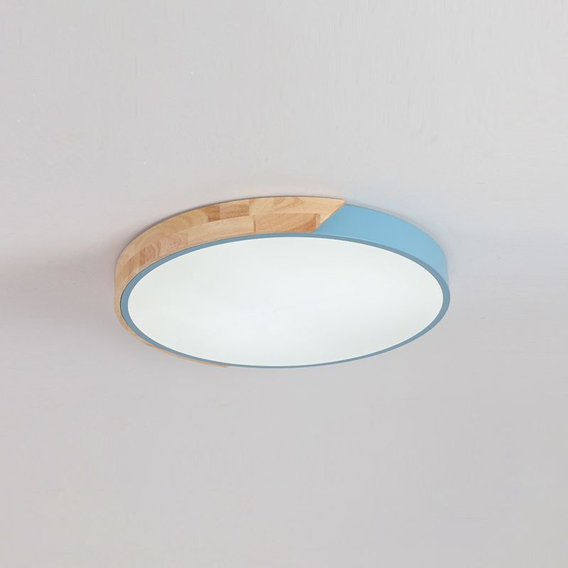 Plafonnier de forme ronde moderne macaron fer 1 lumière encastré pour étude de chambre