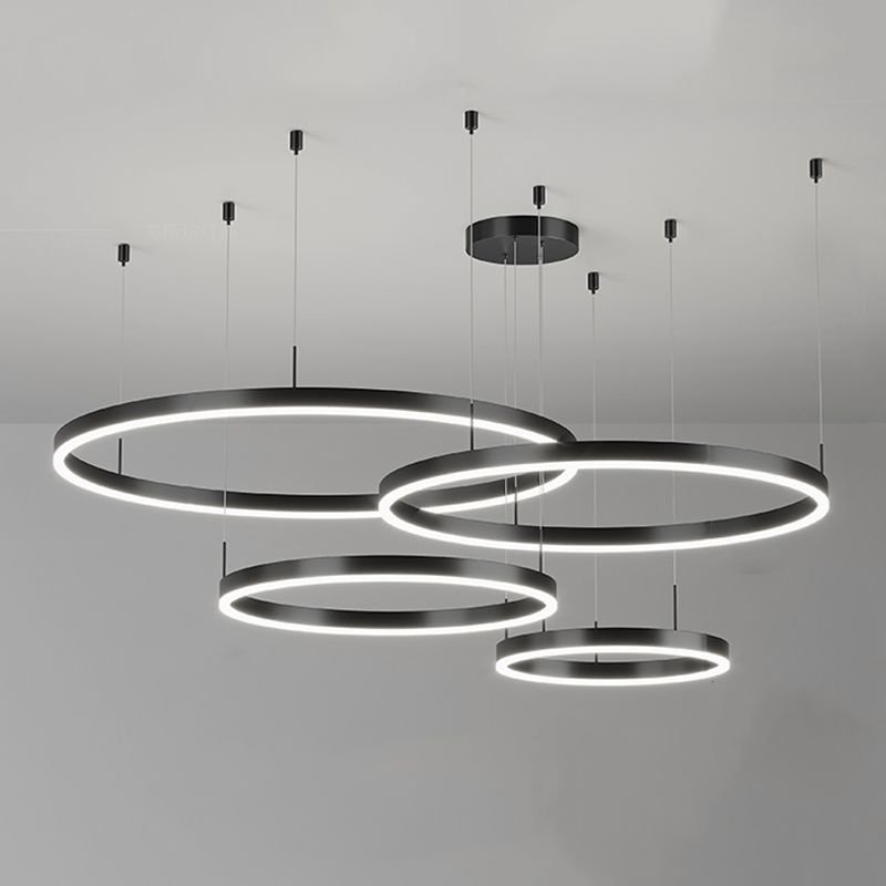 Multi-Tier Shape Chandelier Lights Modern Metal Chandelier Lighting Fixtures in Black