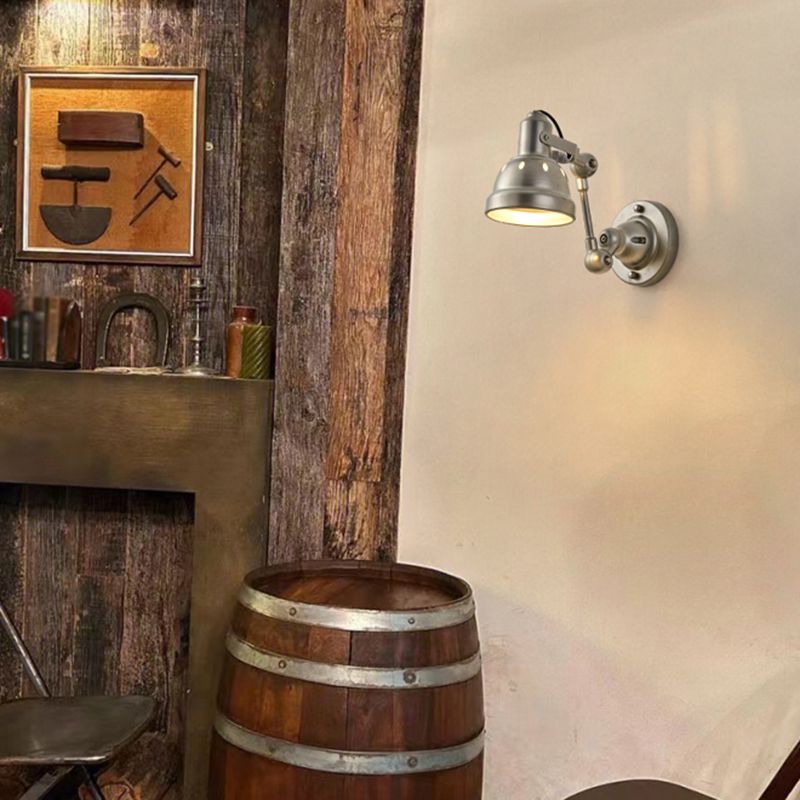 Silver Modern Wall Sconce Cone Shape Wall Light with Metal Shade for Living Room