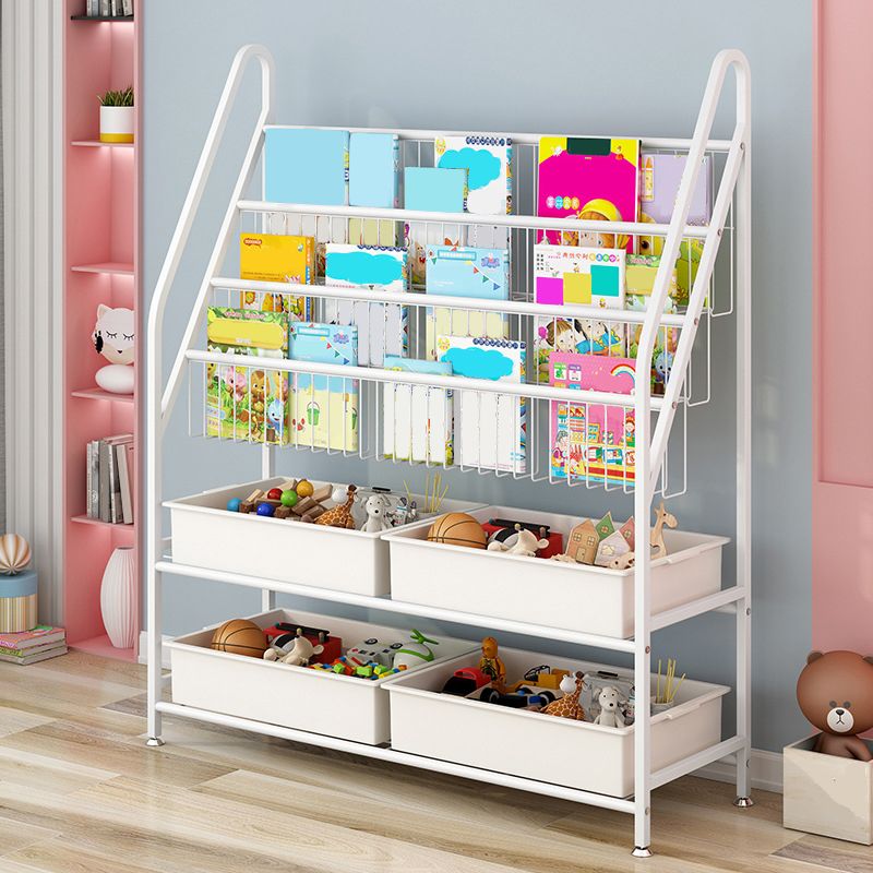 Metal and Plastic Bookshelf Scandinavian Bookcase for Home Office