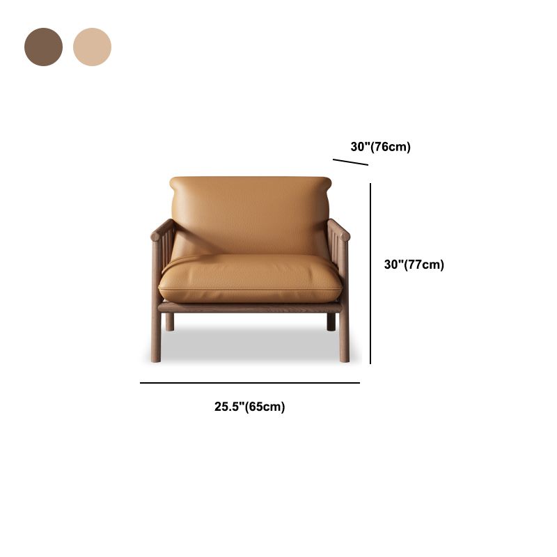 Modern Faux Leather Modern Sofa Square Arm 29 "W Tight Back Sofa