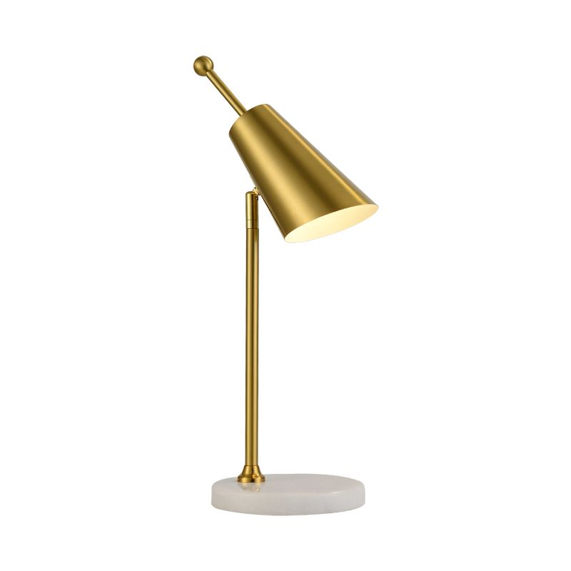 Metal Tapered Night Table Light Contemporary 1-Light Gold Nightstand Lamp for Bedroom