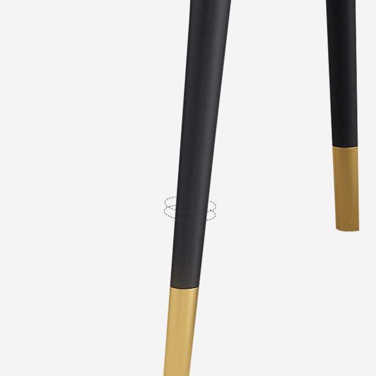 Glam Upholstered Arm Chair Faux Leather Open Back Dining Arm Chair for Home