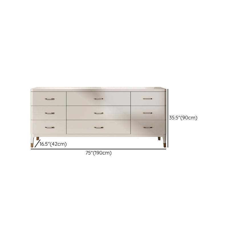 Horizontal Storage Chest Dresser Glam Storage Chest with Drawers