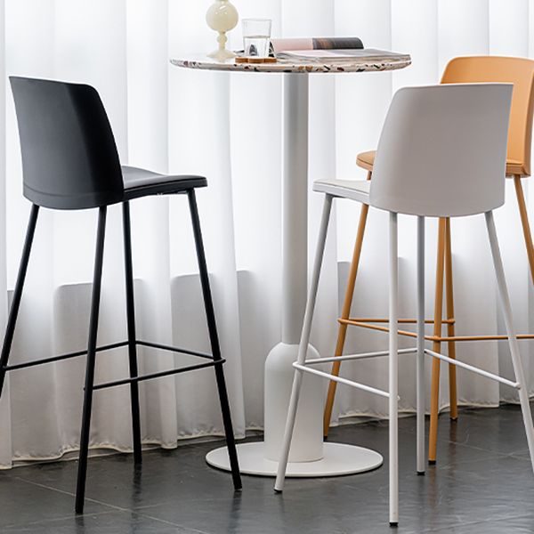 Nordic Bar-stool Plastic Counter Bar Stool with Metal Legs for Home