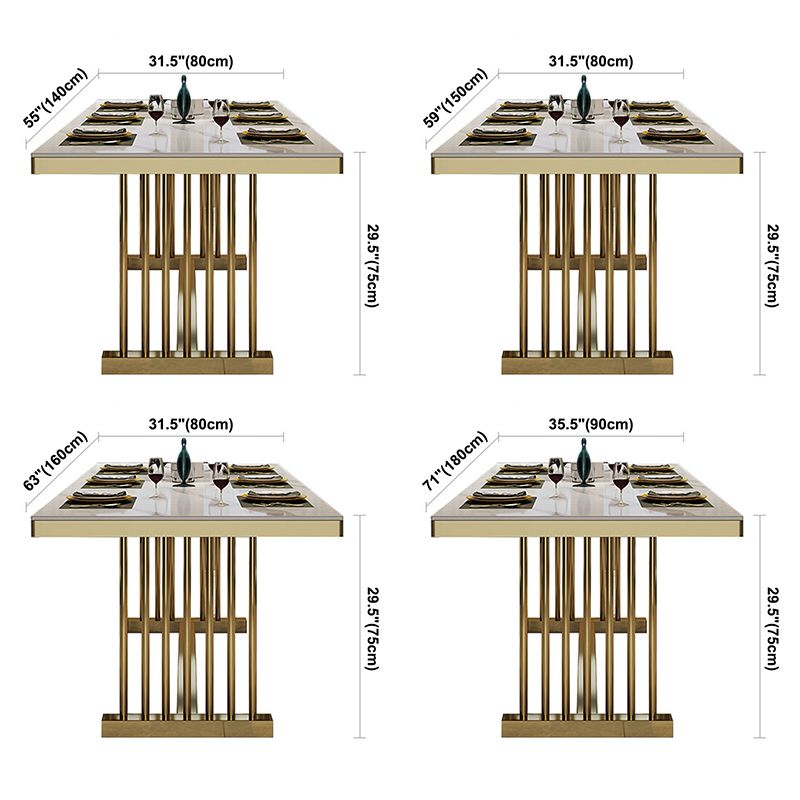 Glam Standard Kitchen Esstisch Weiß gesinterte Stein Esstisch mit Trestle Basis