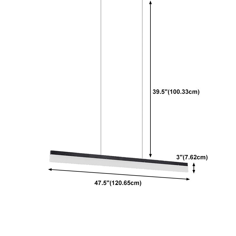 Linear LED Island Lighting Fixture Modern Style Hanging Light for Dining Room