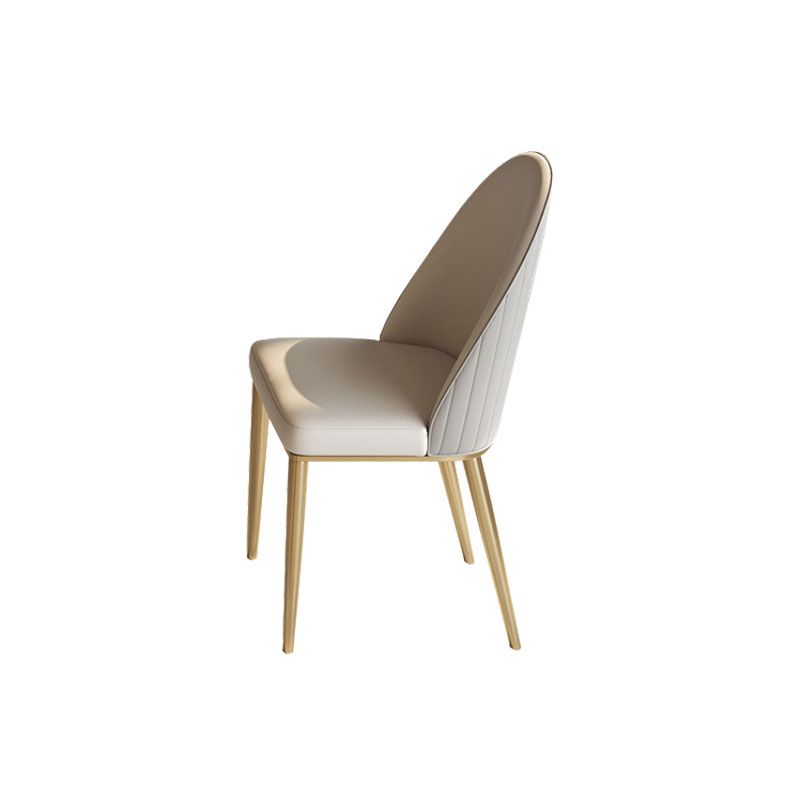 Glam Dining Room Side Chair Metal Legs Parsons Dining Armless Chair