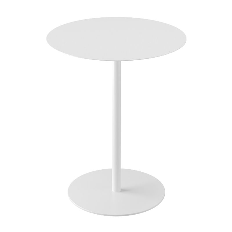 Mid-Century Metal Round Top Side Table Solid Color Pedestal End Table