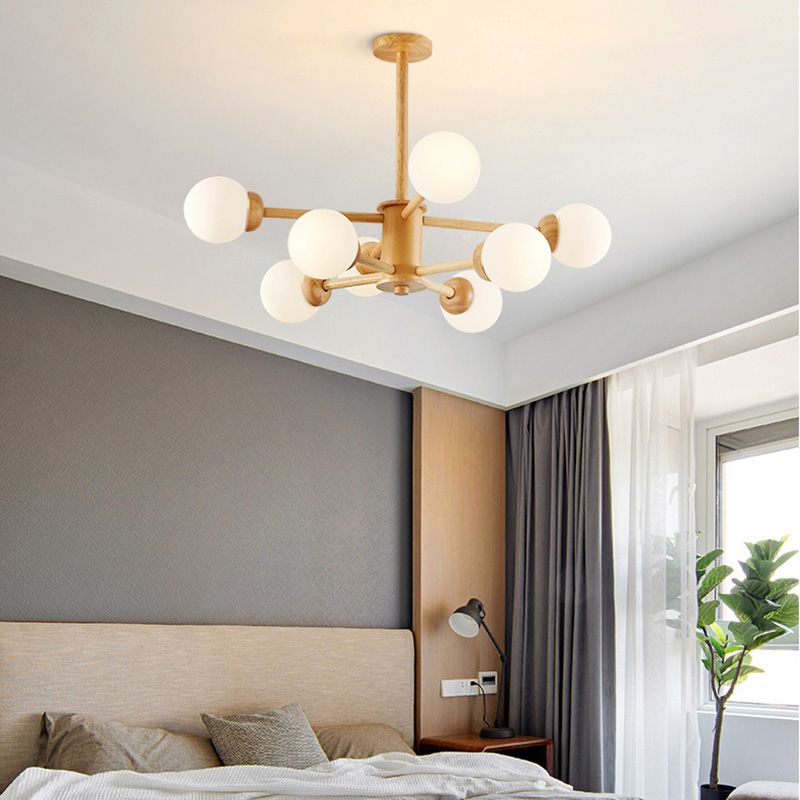 Multi-Light Chandelier Light Fixture Modern Style Ball Shape Glass Pendant Lamp