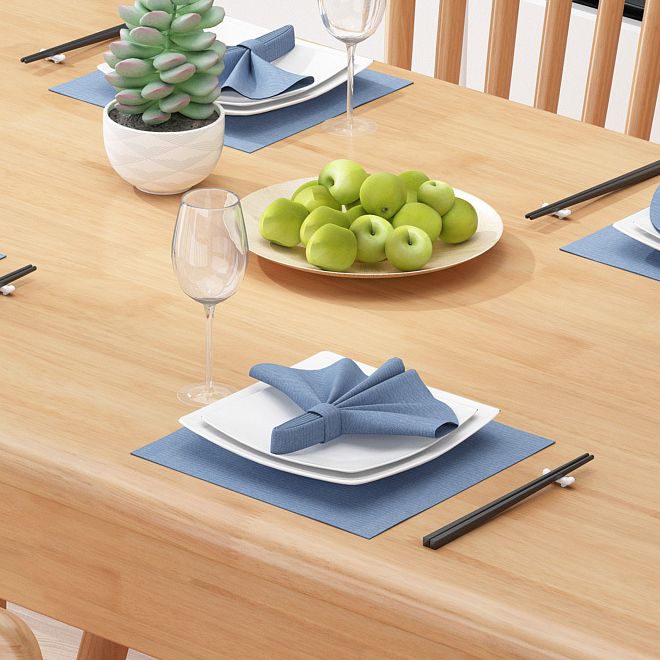 Minimalist Brown Standard Dining Set Rectangle Shape Solid Wood Dining Set with 4 Legs Table