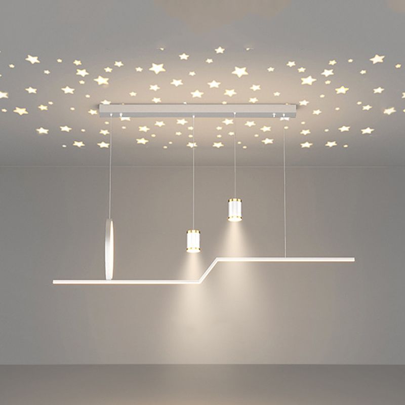 Nordic Metal Island Light Geométrico 39.5 "de ancho Multi Light Island Colgante para comedor