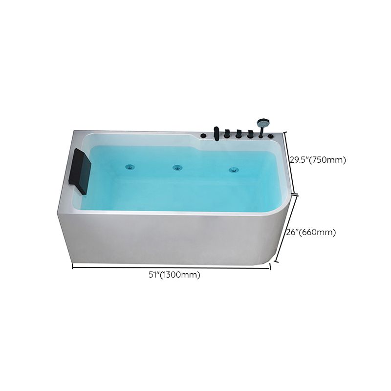 Modern Acrylic Soaking/Whirlpool Bathtub Rectangle Back to Wall Bathtub