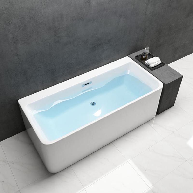 Modern Rectangular Bath Tub with Drain and Overflow Trim Bathtub