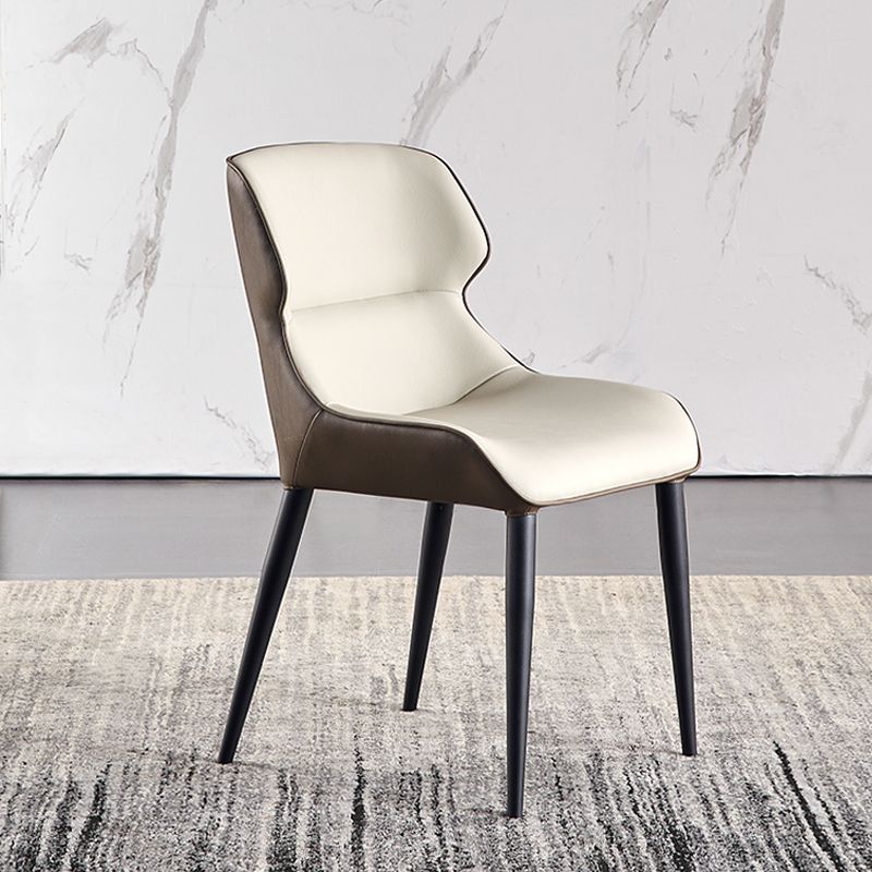 Industrial Wingback Arm Dining Chairs for Home Leather Dining Side Chair