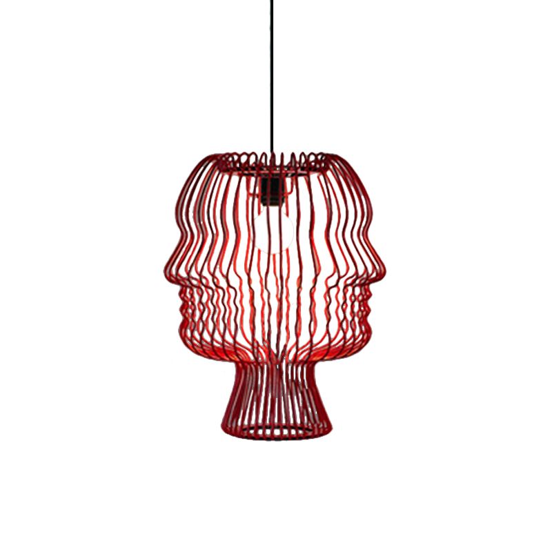 Arc cage métallique en suspension suspendue modernisme modernisme de plafond rouge à tête.