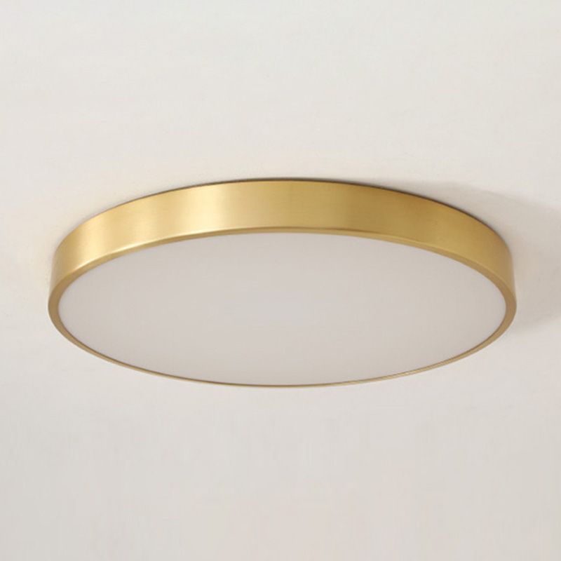 Modern Acrylic Flush Ceiling Light Fixture Round 1-Light LED Flush Mount Lamp in Gold