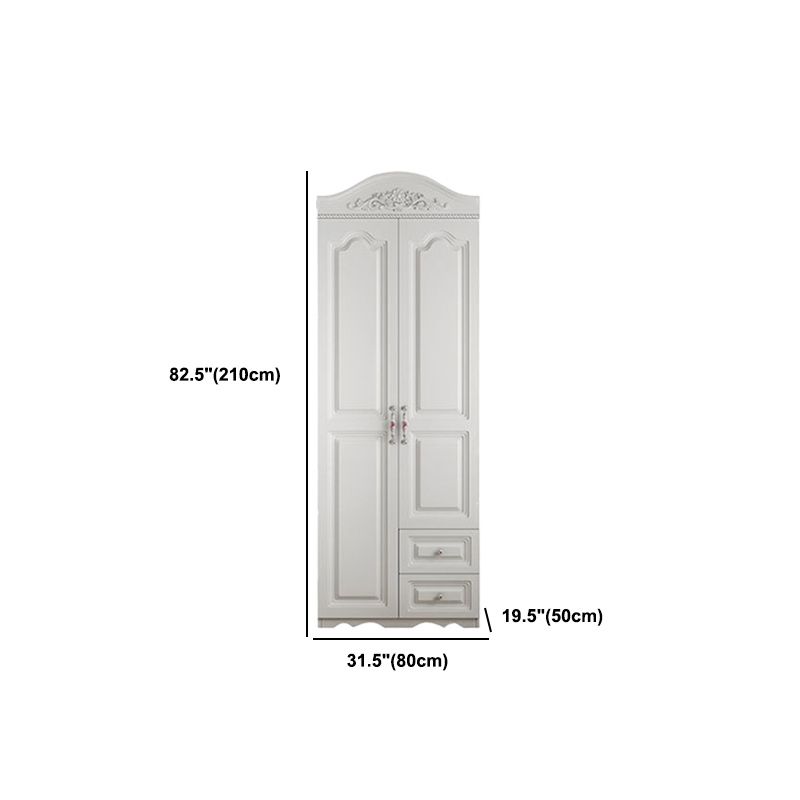 White French Country Wardrobe Armoire Engineered Wood Wardrobe