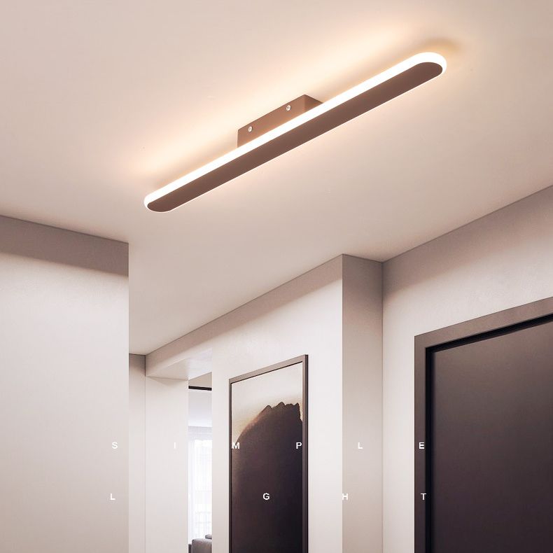 Koffieafwerking Barvormige inbouwlamp Minimalisme Metalen LED-plafondgemonteerd licht voor gang