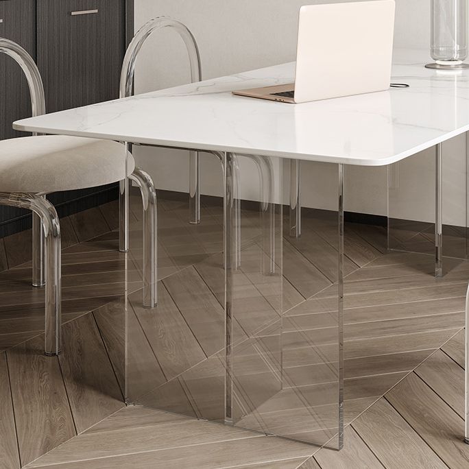 Contemporary 1/2/5/6 Pieces Dining Set Rectangle Acrylic Dining Room Set
