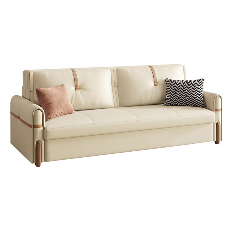 32" Wide Glam Sleeper Sofa Leather Pillow Included Sleeper Sofa