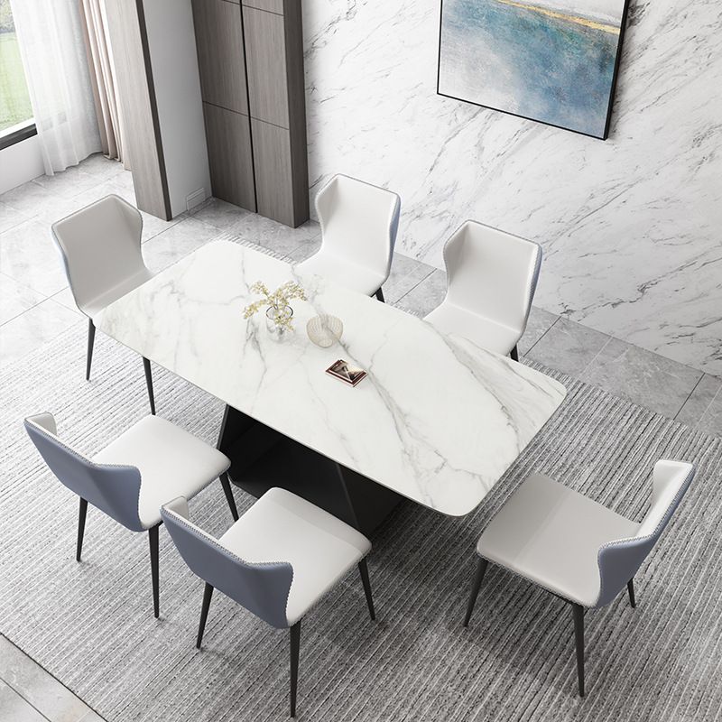 Modern Sintered Stone Top Dining Set Rectangular 1/4/5/7 Pieces Dining Room Table Set